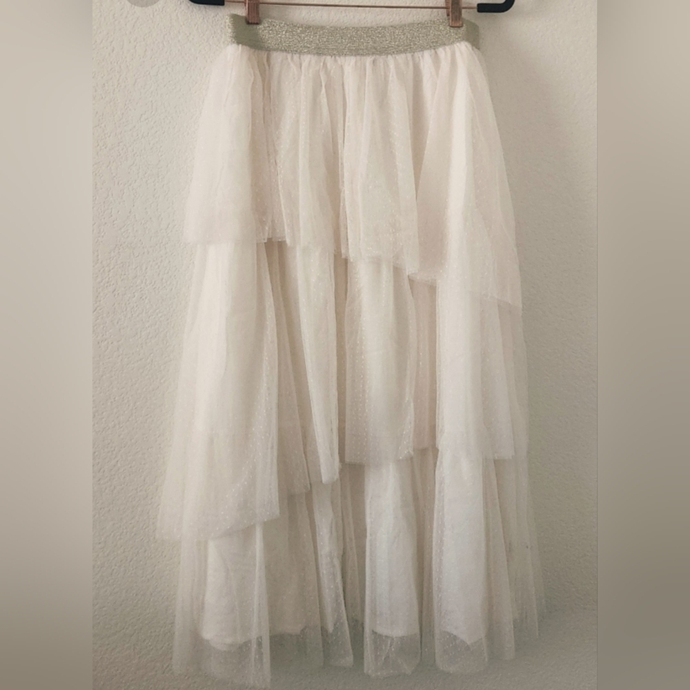 Tiered Tulle Maxi Skirt with Sparkle Waistband